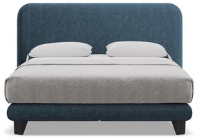Pat boxspring albastru 140x200 cm Ilima – Makamii