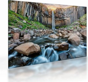 Tablou pe sticlă - Cascada Svartifoss, Islanda (70x50 cm)