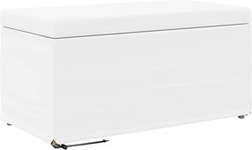 vidaXL Taburet Alb 81 x 41 x 40 cm Piele ecologică și lemn stratificat