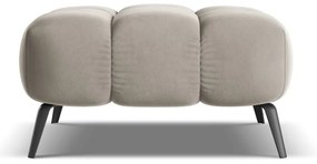 Taburet bej cu tapițerie din catifea Nalu – Makamii