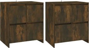 vidaXL Servante, 2 buc., stejar fumuriu, 70x41x75 cm, lemn prelucrat