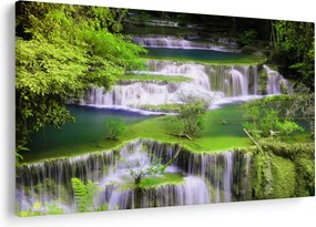 Tablou - Cascada Huay Mae Khamin, Kanchanaburi, Thailanda (90x60 cm)