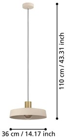 Lustră pe cablu Eglo 900429 VALDIOLA 1xE27/40W/230V