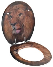 Capac WC din lemn 3D Wenko Lion, 44,5 x 38 cm