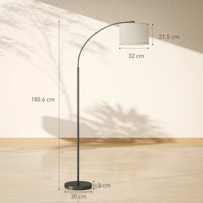 HOMCOM Lampada da Terra Regolabile Telecomando e Timer 1h Paralume Girevole Nero | Aosom Romania