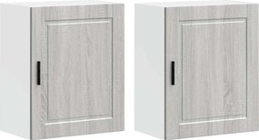 vidaXL Dulapuri de bucatarie 2 buc "Porto" Gri Sonoma lemn prelucrat