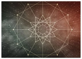 Tablou pe sticlă - Dodecagrama cosmică (70x50 cm)