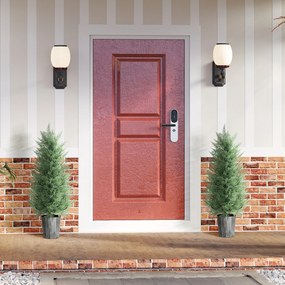 HOMCOM Set de 2 chiparoși artificiali mari 90cm plantă artificială din plastic în ghiveci 15 x 15 x 90 cm Grün | Aosom Romania