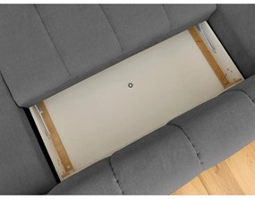 Colțar gri închis extensibil/cu spațiu de depozitare (cu colț pe partea stângă/în formă de "U") Fuji – Bobochic Paris