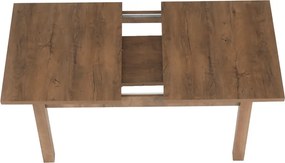 Masă extensibilă pentru dining, stejar lefkas închis, 160-203x90 cm, MONTANA STW