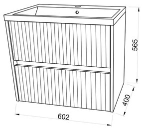 Set mobilier cu lavoar Fluminia, Fiori 60, cu sertare soft close, alb