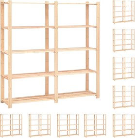vidaXL Etajere cu 5 niveluri, 10 buc, 170x38x170 cm, pin masiv, 500 kg