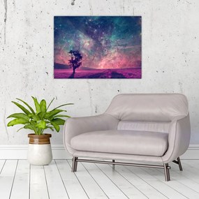 Tablou pe sticlă - Cer de noapte din alta dimensie (70x50 cm)