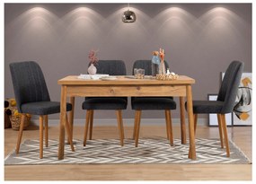 Set mobilier sufragerie Dobuse 3 (pin atlantic + antracit) (pentru 4 persoane). 1093801