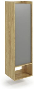 Dulap modular Mobius 1D natur/gri – H179 cm