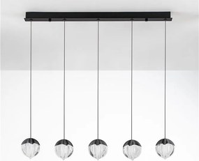 Lustra cu 5 pendule LED ALICIA negru