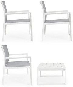 Set mobilier de grădină alb din aluminiu pentru 4 persoane Kallen – Bizzotto