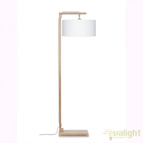 Lampadar modern cu baza din lemn de bambus, HIMALAYA alb HIMALAYA/F/4723/W