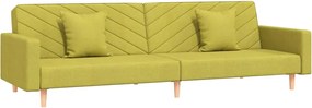 vidaXL Canapea extensibilă cu 2 locuri, 2 perne, verde, textil