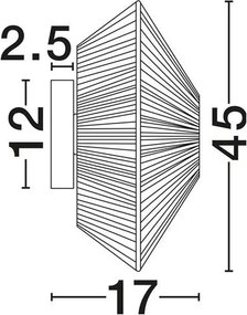 Aplica de perete cu design texturat ELVIO gri 45cm