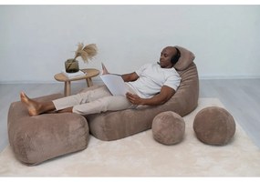 Fotoliu bean bag crem cu tapițerie din țesătură bouclé Snug 130 – SLOWDOWN