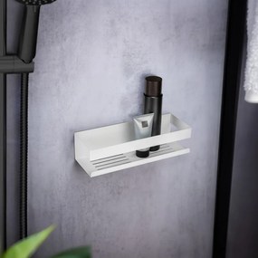 Raft pentru baie alb mat autoadeziv cu Turbo-Loc din oțel inoxidabil Genova – Wenko