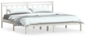 3100610 vidaXL Cadru de pat, alb, 200x200 cm, lemn masiv de pin