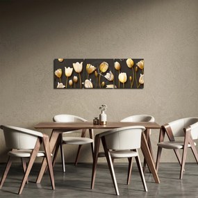 Tablou - Lalele - abstract (cu ceas) (90x30 cm)