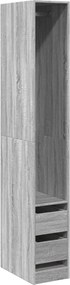 vidaXL Șifonier, gri sonoma, 30x50x200, lemn prelucrat