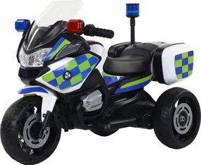 Motocicleta Electrica cu Acumulator Pentru Copii NOVOKIDS™ Police Motor, 2-6 ani, Max 30 kg, Cu Sunete si Lumini LED, Trotineta Electrica, 3 Roti,