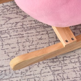 HOMCOM Balansoar Flamingo pentru Copii, Leagăn Moale din Pluș pe Structură de Lemn, Jucărie Interactivă 60x33x52cm Roz | Aosom Romania