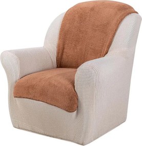 decoDoma Cuverturi SHERPA culoarea alunei canapea