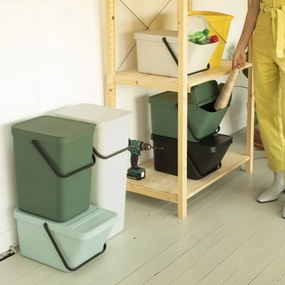 Cos depozitare sau reciclare Brabantia Sort&Go 1006310, 20 L, 22,5x45x28 cm, Stivuibil, Plastic, Gri închis