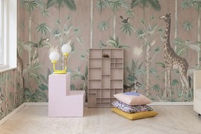 Fototapet, Giraffe's Stroll, Pink, Rebel Walls