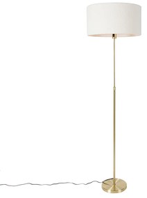 Lampa de podea reglabila aurie cu abajur boucle alb 50 cm - Parte