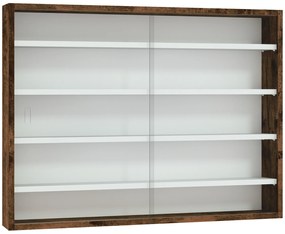 HOMCOM Dulap Vitrină de Perete cu 2 Uși din Sticlă și 4 Rafturi Reglabile | Aosom Romania