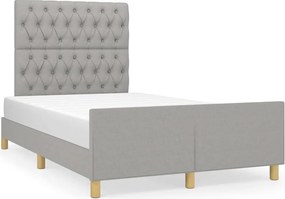 vidaXL Cadru de pat fără saltea, gri deschis, 120x200 cm, textil