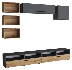 Living haaus Haga V18, Antracit/Stejar Wotan, L 240 cm
