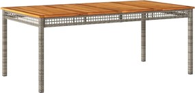 vidaXL Masă grădină, gri, 180x90x75 cm, poliratan și lemn de acacia
