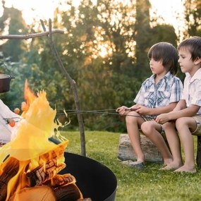 Focar portabil pentru lemne 57x30 cm, negru