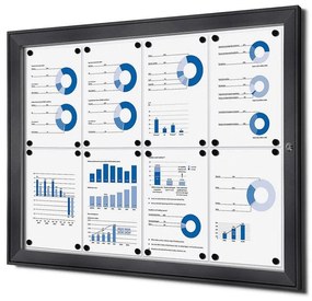 Vitrina interioara cu incuietoare pentru informatii 8 x A4, antracit