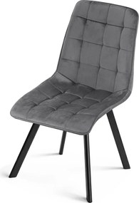OFERTA Scaun de masa CIEZA VELVET cu picioare negre, gri inchis II. calitate