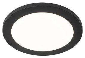 Plafoniera neagră 22,5 cm rotundă incluzând LED cu dimmer în 3 trepte - Steve