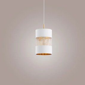 Lustră pe cablu BOGART 1xE27/15W/230V albă/aurie