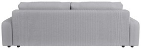 Canapea gri deschis extensibilă, cu spațiu de depozitare, cu tapițerie din catifea reiată 234 cm Sara – Ropez