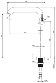 Baterie lavoar baie inalta culoare titan Deante Silia 2 Titan