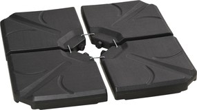 Outsunny Set 4 Baze Umbrelă Grădină din Plastic HDPE, Rezistente la Apă/Nisip, 103x103x8.3 cm, Negru | Aosom Romania