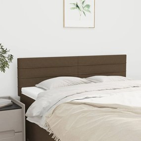 vidaXL Tăblii de pat, 2 buc., maro închis, 72x5x78/88 cm, textil