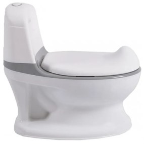 Olita premium pentru copii NOVOKIDS™ Atlantic seat, Cu sunete, Vas detasabil, Plastic non toxic, Suport hartie igienica, Gri cu Alb