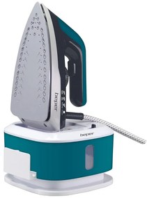 Fier de calcat Beper P204CAL200, 2250W, Placa ceramica, Termostat, Filtru, Ciclu continuu, Alb/albastru-verde